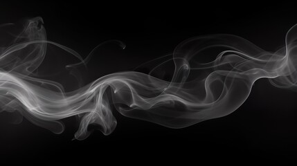 Obraz premium Abstract smoke misty fog on isolated black background. Texture overlays.