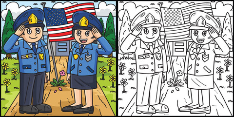 Memorial Day Soldier Hand Salute Illustration