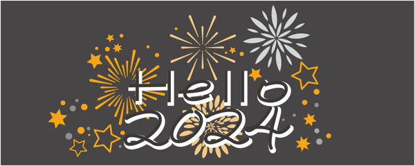 Happy new year 2024 illustration. New year celebration background. Vector illustration.