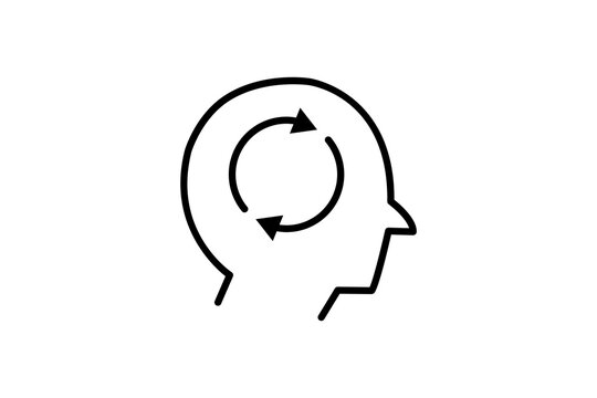 mind refresh icon. icon related to mental health, meditation, wellness. line icon style. simple vector design editable
