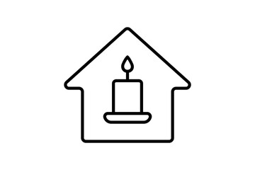 Fototapeta na wymiar candle house icon. icon related to meditation, wellness, spa. line icon style. simple vector design editable