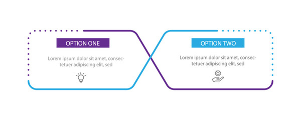 Two step process infographic vector element 