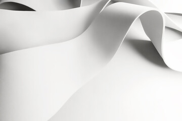 Fluid white shapes background, abstract architecture - 680976157