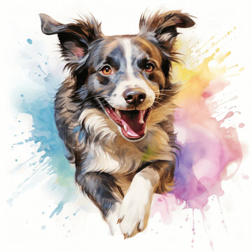 Happy Dog in Pastels