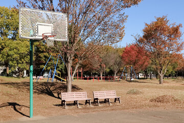 バスケットコートのある公園