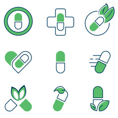 Medizin, Pille, Naturheilkunde - Logo, Icon