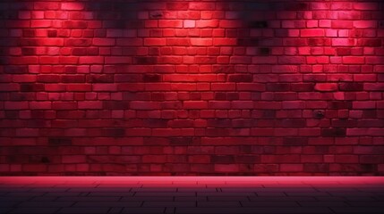 Sci Fi Alien Cyber Dark Stage Podium Hallway Room Corridor Neon Red Blue Lights On Stands Cables Glossy Concrete Floor Brick Stone Medieval Wall Rough Grunge