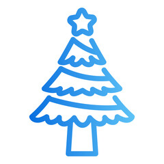 Fototapeta premium christmas tree gradient icon