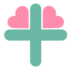 Fototapeta premium Medical Love Logo Care and Affection in Health Plus Design vector illustration