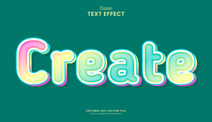 decorative glow green color editable text effect vector design