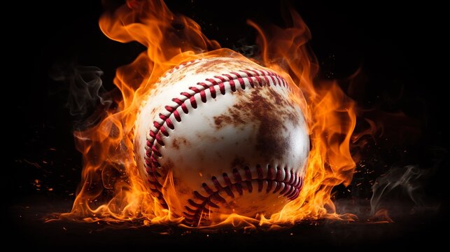 Burning Ball VFX Element american baseball speed flame