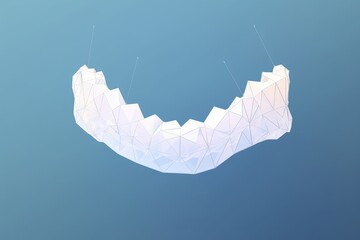 Human jaw low poly wireframe landing page template. 3d teeth mesh art illustration. Dentist, orthodontic services polygonal banner. Mouth cavity hygiene promotional website page design, Generative AI