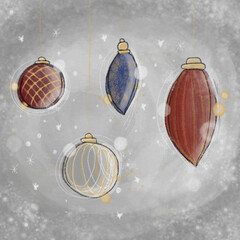 Weihnachtskugeln Ornament Winter Gold Schnee