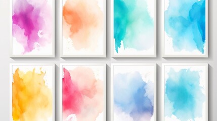 big bundle set of bright colorful watercolor background useful for any project where a platter of color makes the difference for poster brochure card