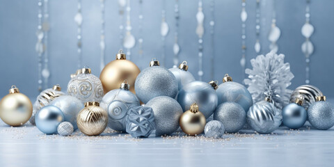 Elegant Blue Christmas Ornaments