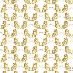 seamless golden pattern with butterfly