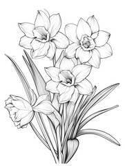 Jonquil Coloring book page