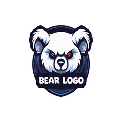 Bear esports mascot logo flat vector design