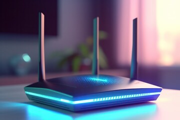 Router modern high speed online communication for home secure networks. - obrazy, fototapety, plakaty