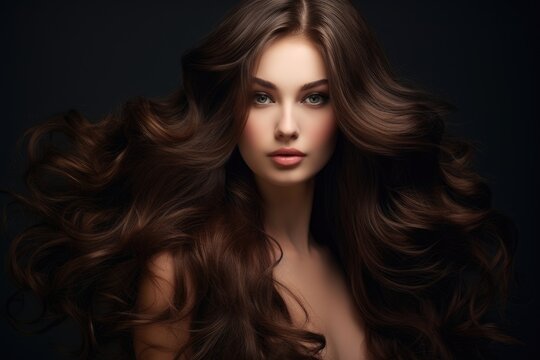 A Captivating Portrait of a Woman with Gorgeous Brown Locks