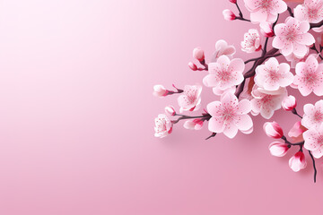 Fototapeta na wymiar Beauty pink flower banner