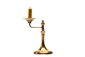 Brass Candlestick with Snuffer Isolation on a transparent background