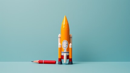 creative rocket idea form pencil infographic elements.
