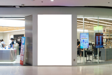 Vertical LED TV Screen at Front of fashion bag store in Shopping Mall. - 680991506