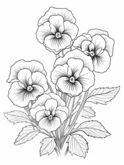 Pansy Coloring book page