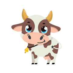 Obraz na płótnie Canvas Cartoon happy cow animal vector