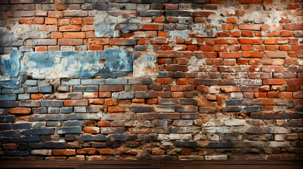 Rustic Weathered Brickwork Old Red Brick Wall with Classic Aesthetic, Generative Ai
