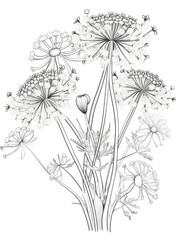 Queen Annes Lace Coloring book page 