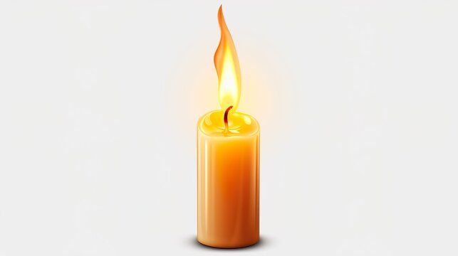 Candle flame isolated on white background