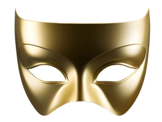 Golden mask isolated on white, Adorning Moments with the Golden Carnival Mask's Radiant Splendor, AI-Generated