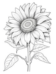 Sunflower Coloring book page