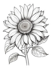 Sunflower Coloring book page