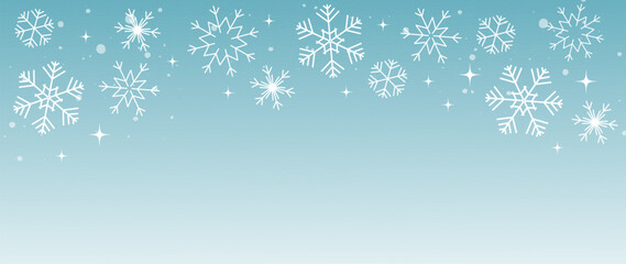 Winter festival seasonal background vector illustration. Christmas holidays snowflake, sky, twinkle, stars, gradient. Design for poster, wallpaper, banner, card, decoration.
