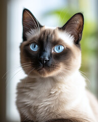 A Graceful Siamese Cat Captured in a Candid Pet Photography