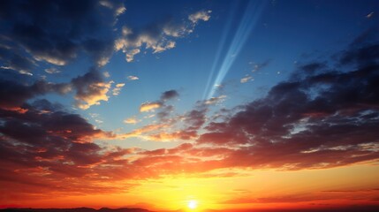 Fototapeta premium Scenic Sunset with Vibrant Sky