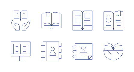 Book icons. Editable stroke. Containing book, world book day, adress book.