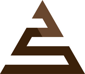 Simple Triangle Logo Outline Vector