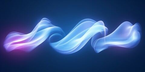 Air flow set of  elements. Abstract light effect blowing from an air conditioner, purifier or humidifier. Dynamic isometric blurred motion wave concept of freshness of, Generative AI