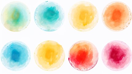 Circle shape Ombre pastel color backgrounds set. for label, tag, logo background. gradation watercolor style. - obrazy, fototapety, plakaty