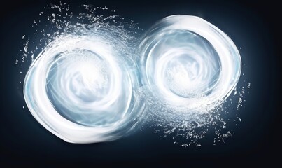 Bubbles spiral foam detergent. Air vortex light effect concept of cleaning and washing. illustration of a cool blurred spiral motion, Generative AI - obrazy, fototapety, plakaty