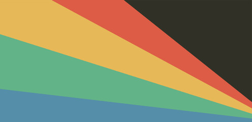 Abstract background of rainbow groovy Wavy Line design in 1970s Hippie Retro style.