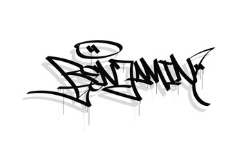 BENJAMIN word graffiti tag style