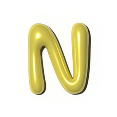 3D alphabet letter resembling a playful balloon. For adding a touch of childlike wonder to school projects, children's books, birthday party invitations, cartoon-themed designs.