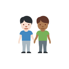 Men Holding Hands: Light Skin Tone, Medium-Dark Skin Tone