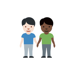 Men Holding Hands: Light Skin Tone, Dark Skin Tone