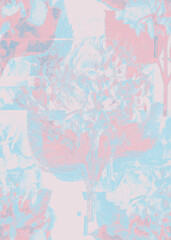 Fototapeta na wymiar Pastel aesthetic background in pink and blue colors abstract texture elegant vertical format